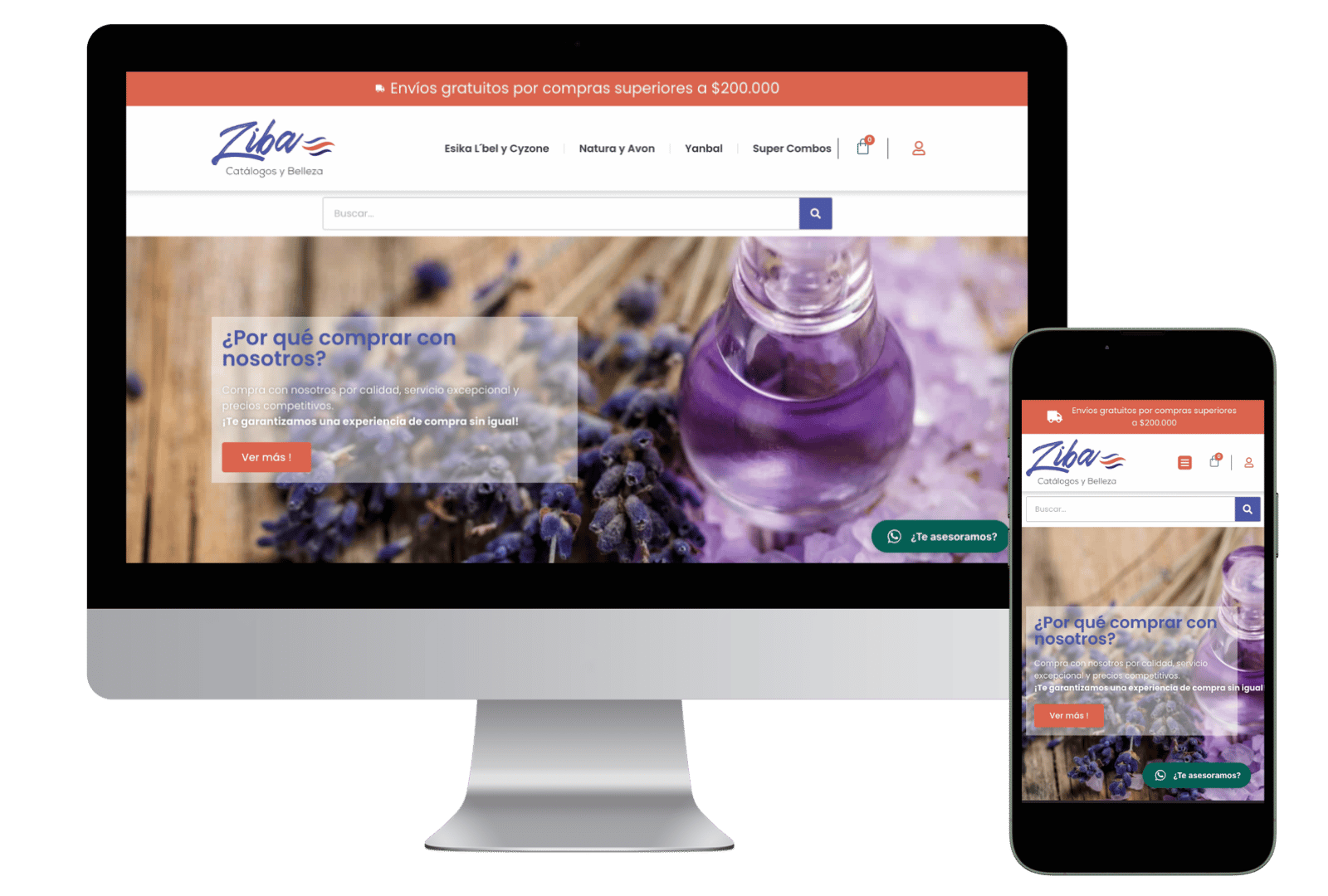 Web de Ziba Catálogos y Belleza con oferta de envíos gratuitos.